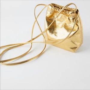 Zara Womens Mini Gold Bag